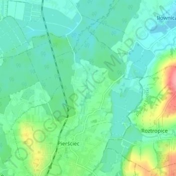 Topografische Karte Uchylany, Höhe, Relief