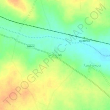 Topografische Karte Vetalwadi, Höhe, Relief