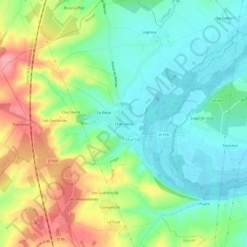 Topografische Karte Chez Vasly, Höhe, Relief