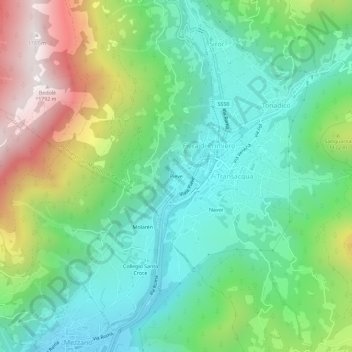 Topografische Karte Pieve, Höhe, Relief