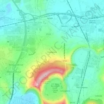 Topografische Karte Castagnaro, Höhe, Relief