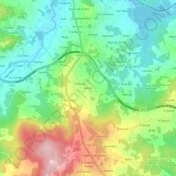 Topografische Karte Anceis, Höhe, Relief