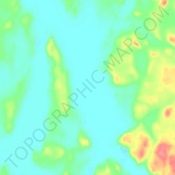 Topografische Karte Fork Lake, Höhe, Relief