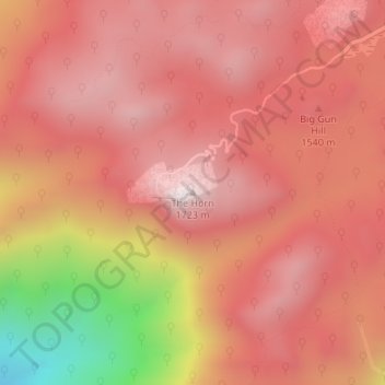 Topografische Karte The Horn, Höhe, Relief