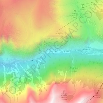 Topografische Karte Le Grand Clot, Höhe, Relief