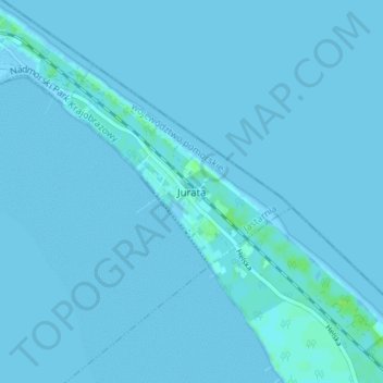 Topografische Karte Jurata, Höhe, Relief