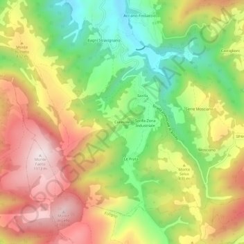 Topografische Karte Ceresole, Höhe, Relief