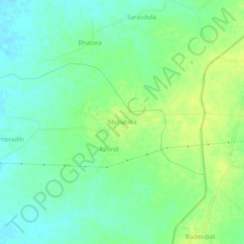 Topografische Karte Mohatara, Höhe, Relief
