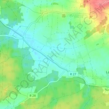 Topografische Karte Pellndorf, Höhe, Relief
