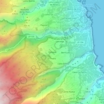 Topografische Karte Orotava, Höhe, Relief
