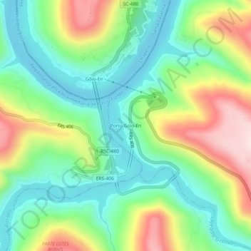 Topografische Karte Porto Goio-En, Höhe, Relief