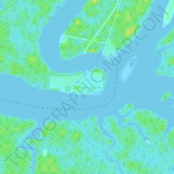 Topografische Karte Amamapare, Höhe, Relief