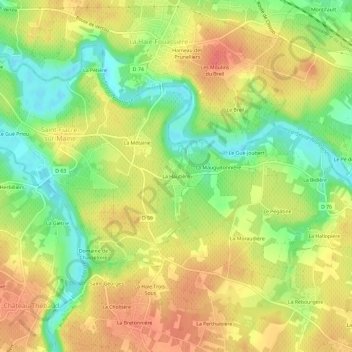 Topografische Karte La Hautière, Höhe, Relief