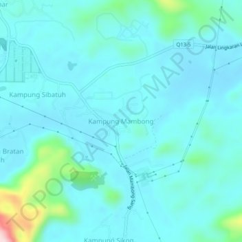 Topografische Karte Kampung Mambong, Höhe, Relief