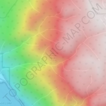 Topografische Karte Chimney Rock, Höhe, Relief