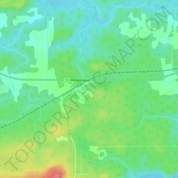 Topografische Karte McWatters, Höhe, Relief
