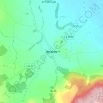 Topografische Karte Timahoe, Höhe, Relief