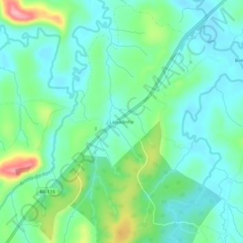 Topografische Karte Lajeadinho, Höhe, Relief