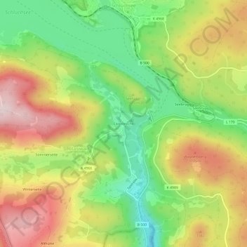 Topografische Karte Eisenbreche, Höhe, Relief