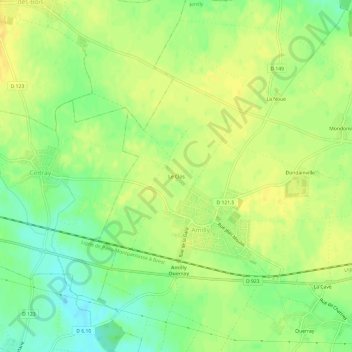 Topografische Karte Le Clos, Höhe, Relief