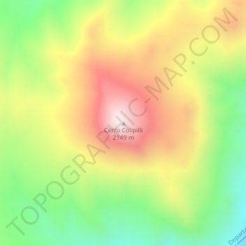 Topografische Karte Cerro Colipilli, Höhe, Relief