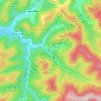 Topografische Karte Soldatenthal, Höhe, Relief