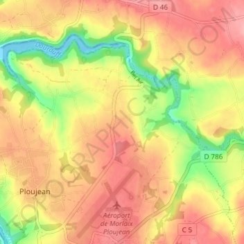 Topografische Karte La Villeneuve, Höhe, Relief