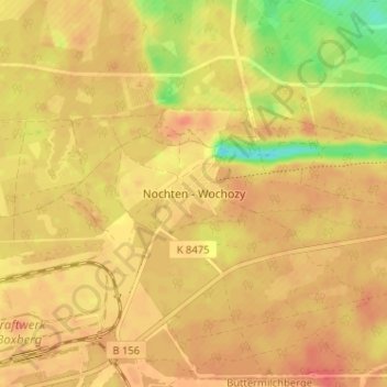 Topografische Karte Nochten, Höhe, Relief