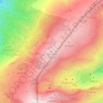 Topografische Karte Calvitero, Höhe, Relief