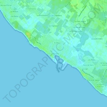 Topografische Karte La Cotinière, Höhe, Relief