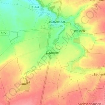 Topografische Karte Daasdorf, Höhe, Relief