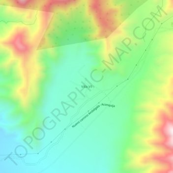 Topografische Karte Villa Vil, Höhe, Relief