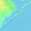 Topografische Karte Galveston Island, Höhe, Relief