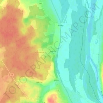 Topografische Karte La Bellevue, Höhe, Relief