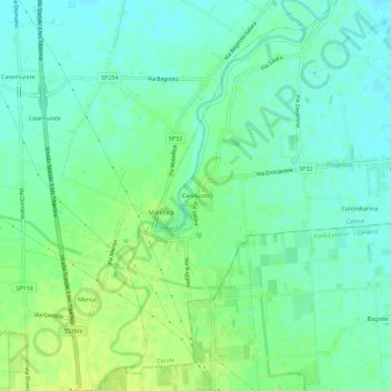 Topografische Karte Cannuzzo, Höhe, Relief