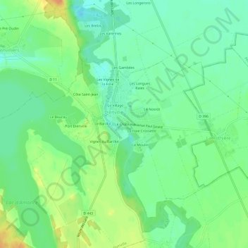 Topografische Karte Le Château, Höhe, Relief