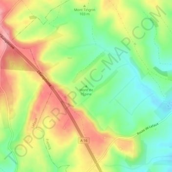 Topografische Karte Mont de l'Épine, Höhe, Relief