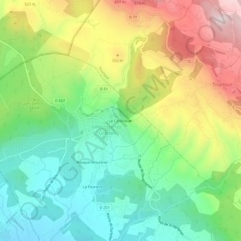 Topografische Karte Le Colombier, Höhe, Relief