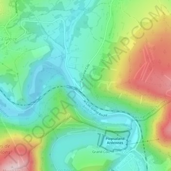 Topografische Karte Roanne-Coo, Höhe, Relief