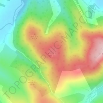 Topografische Karte Braid Hill, Höhe, Relief