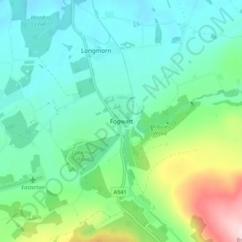 Topografische Karte Fogwatt, Höhe, Relief