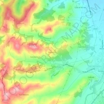 Topografische Karte Morgnano, Höhe, Relief