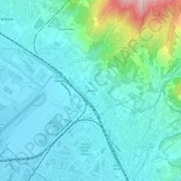 Topografische Karte Castello, Höhe, Relief