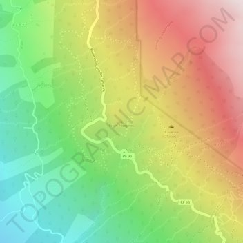 Topografische Karte Piton Fougères, Höhe, Relief