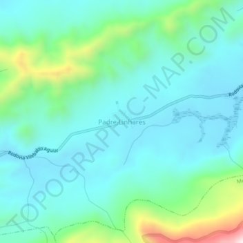 Topografische Karte Padre Linhares, Höhe, Relief