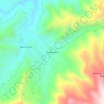 Topografische Karte Tepexoxuca, Höhe, Relief