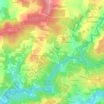 Topografische Karte Moar, Höhe, Relief