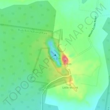 Topografische Karte Budj Bim, Höhe, Relief