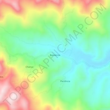 Topografische Karte Bandeiras, Höhe, Relief