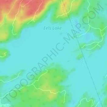 Topografische Karte Eels Lake, Höhe, Relief